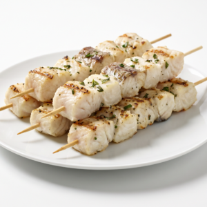 Brochettes de poissons blancs