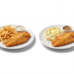 Filet de poisson pané + frites ou purée (Menu enfant)