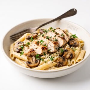 Pâtes poulet champignons