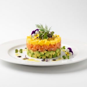 Tartare avocat saumon et mangue